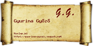 Gyurina Győző névjegykártya